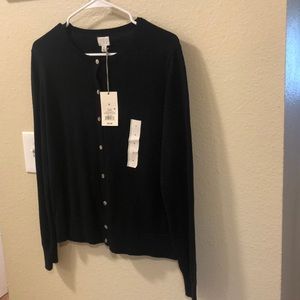Black button up sweater